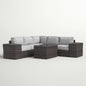 Ready-to-Use 4-Seat Rattan Wicker Patio Furniture Set with Cushions