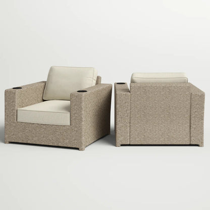 Fully Assembled Outdoor Lounge Chairs with Cushions, Set of 2