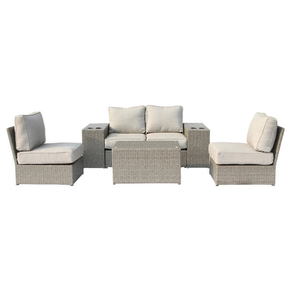 All-Weather Wicker Patio Sectional Set for 4 – Pre-Assembled with Cushions