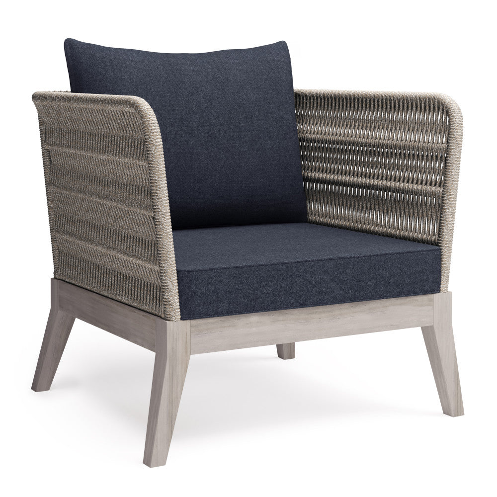 Dark Gray Outdoor Conversation Chair with Fabric Cushions