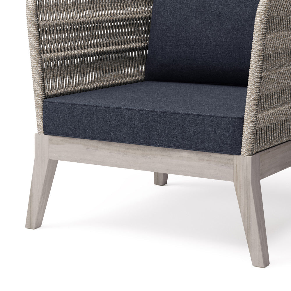 Dark Gray Outdoor Conversation Chair with Fabric Cushions