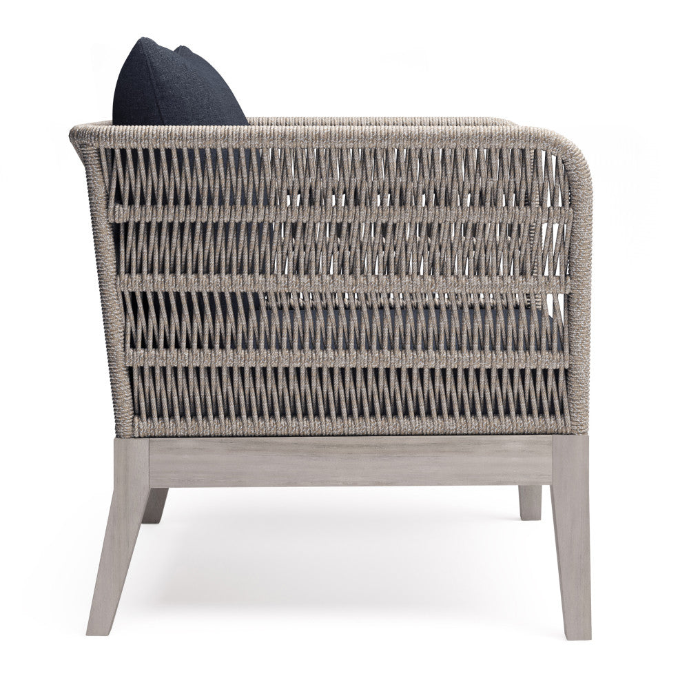 Dark Gray Outdoor Conversation Chair with Fabric Cushions