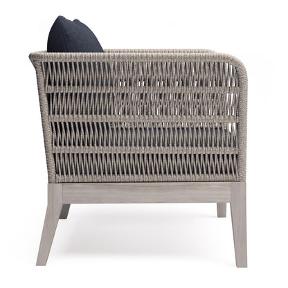 Dark Gray Outdoor Conversation Chair with Fabric Cushions