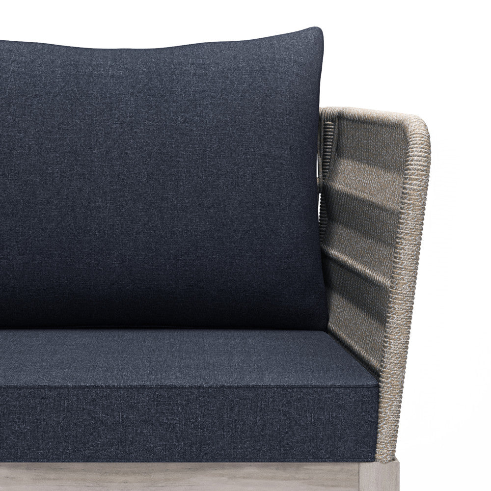 Dark Gray Outdoor Conversation Chair with Fabric Cushions