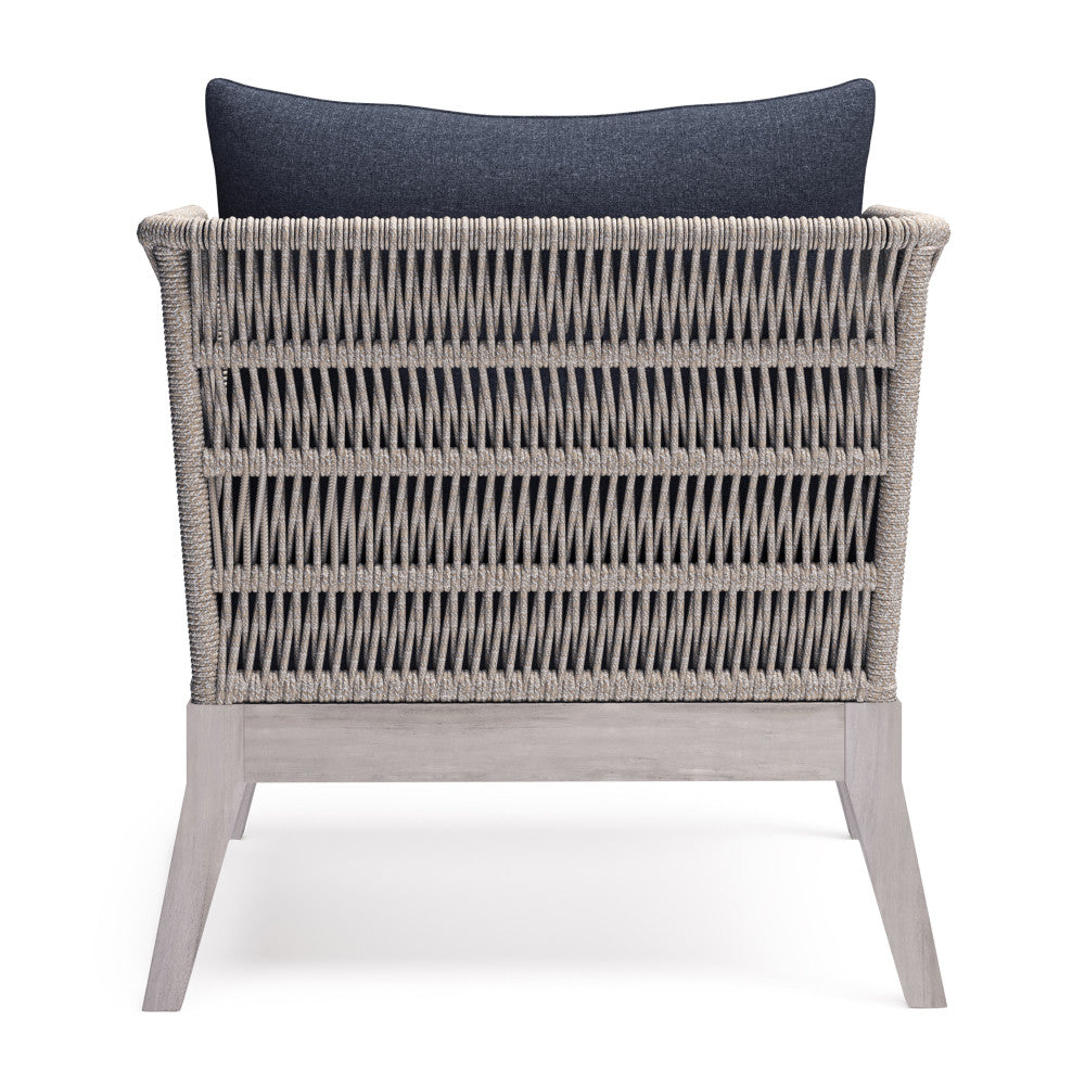 Dark Gray Outdoor Conversation Chair with Fabric Cushions