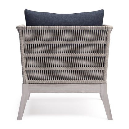 Dark Gray Outdoor Conversation Chair with Fabric Cushions