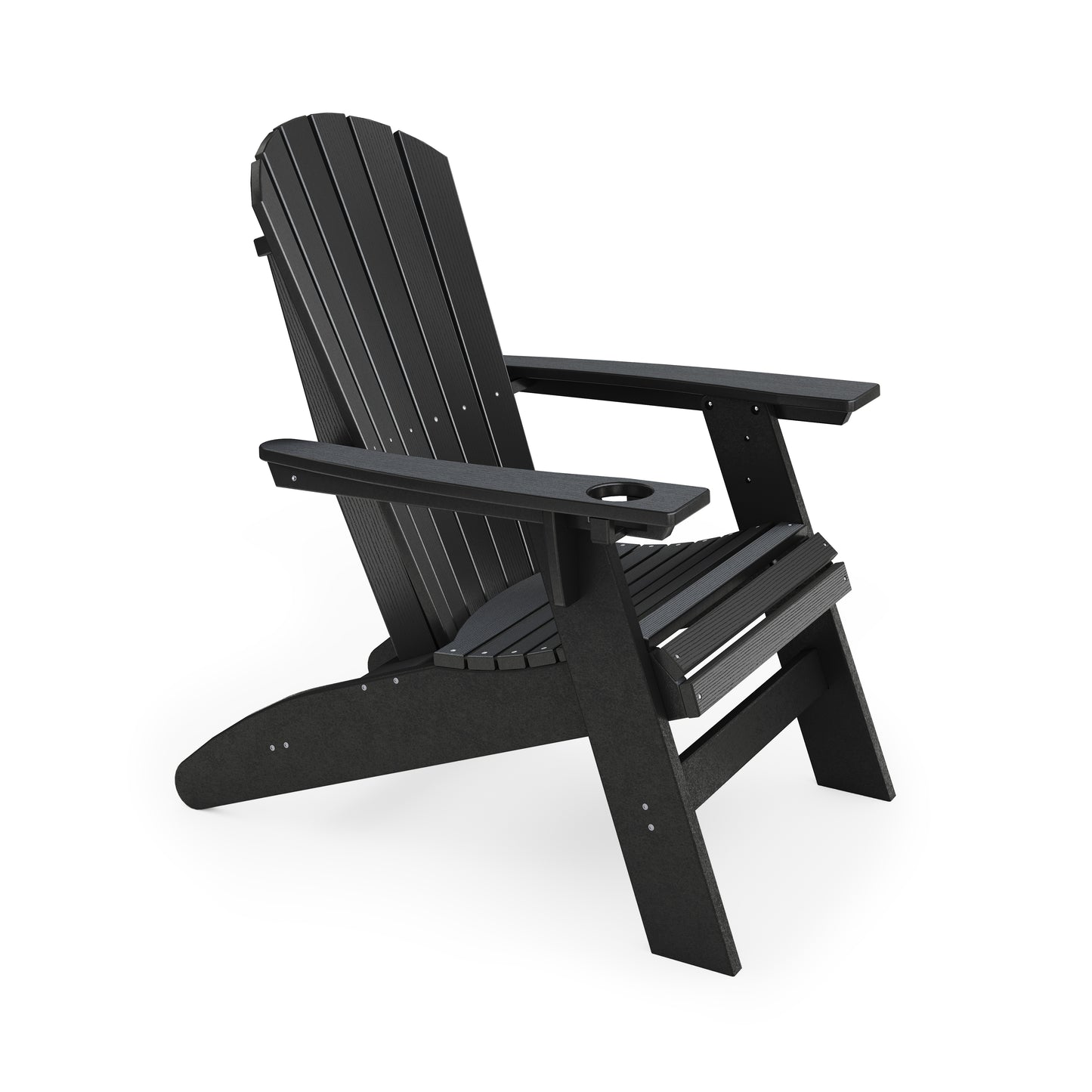 Black Adirondack Chair – Sturdy HDPE Poly Lumber for Poolside, Patio, and Garden Relaxation