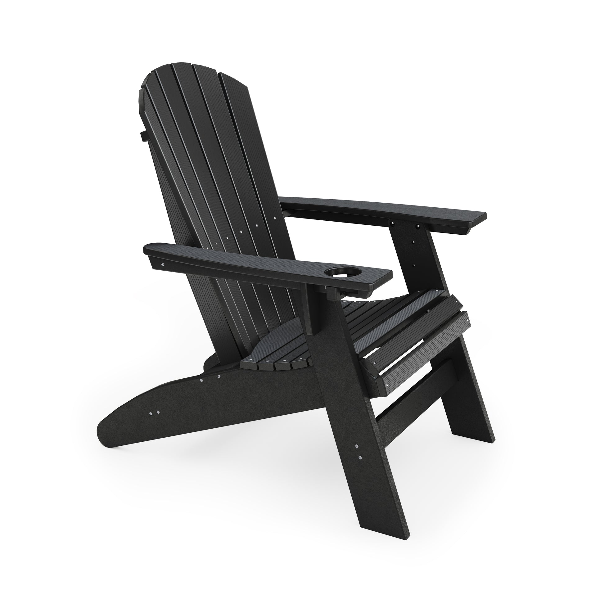 Black Adirondack Chair – Sturdy HDPE Poly Lumber for Poolside, Patio, and Garden Relaxation