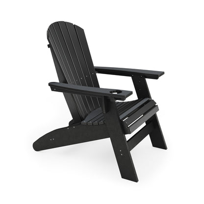 Black Adirondack Chair – Sturdy HDPE Poly Lumber for Poolside, Patio, and Garden Relaxation