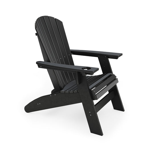 Black Adirondack Chair – Sturdy HDPE Poly Lumber for Poolside, Patio, and Garden Relaxation