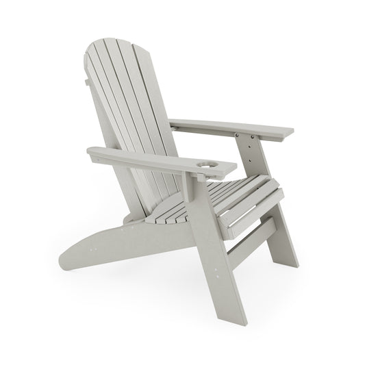 Dark Gray Adirondack Chair – Sturdy HDPE Poly Lumber for Poolside, Patio, and Garden Relaxation