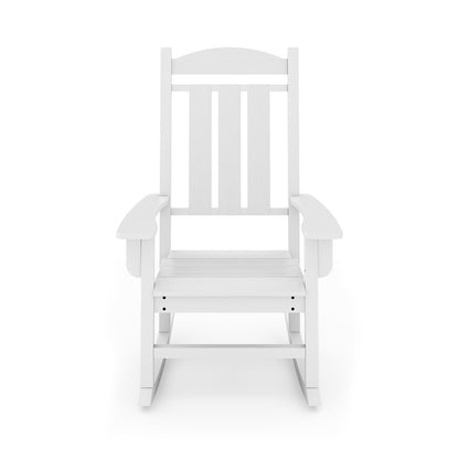 White Traditional HDPE Rocker & Glider Set for Your Garden or Porch