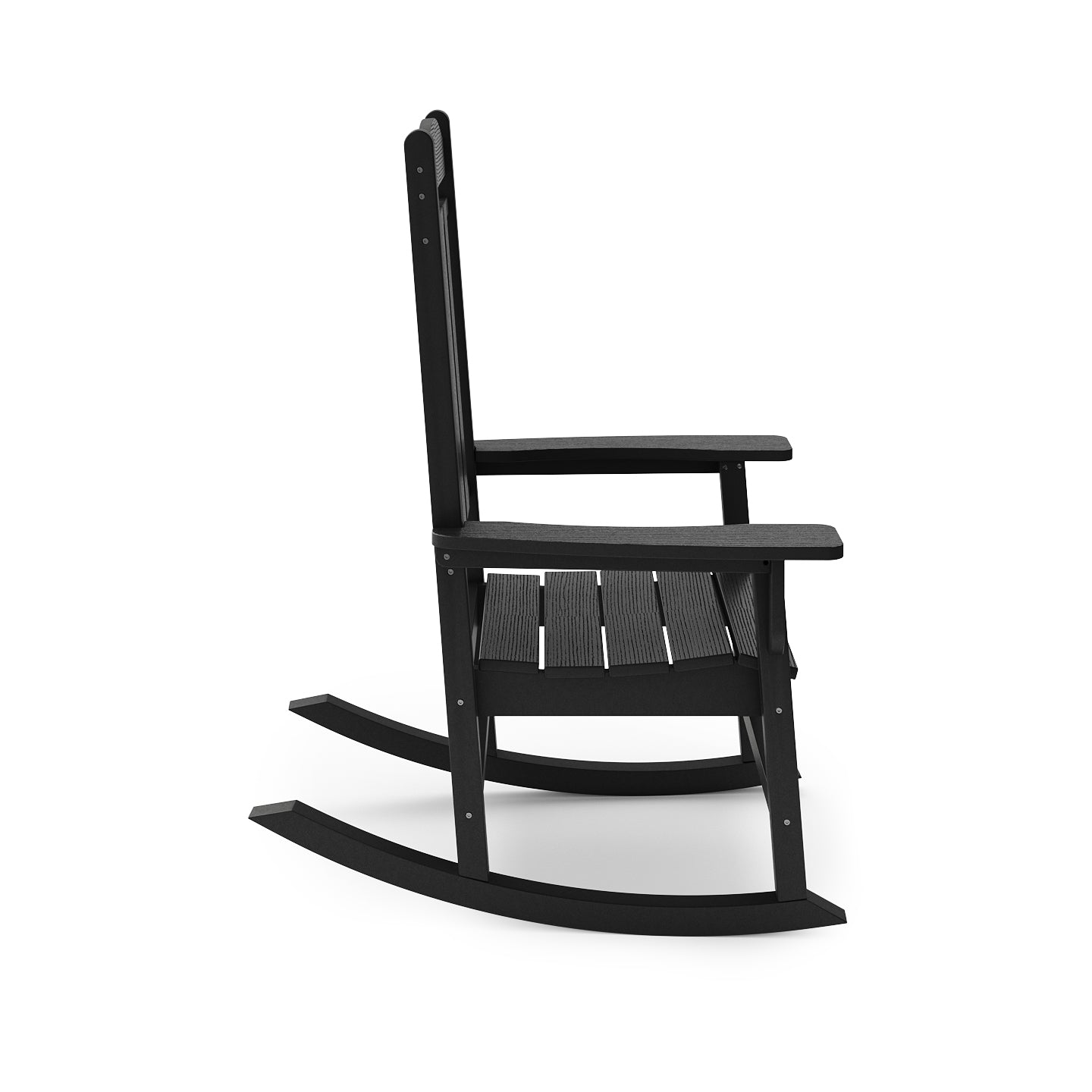 Black Traditional Rocker & Glider Set - Weather Resistant HDPE