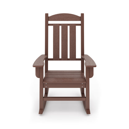 Pecan Rocker & Glider Set - Brown Weather Resistant Poly Lumber
