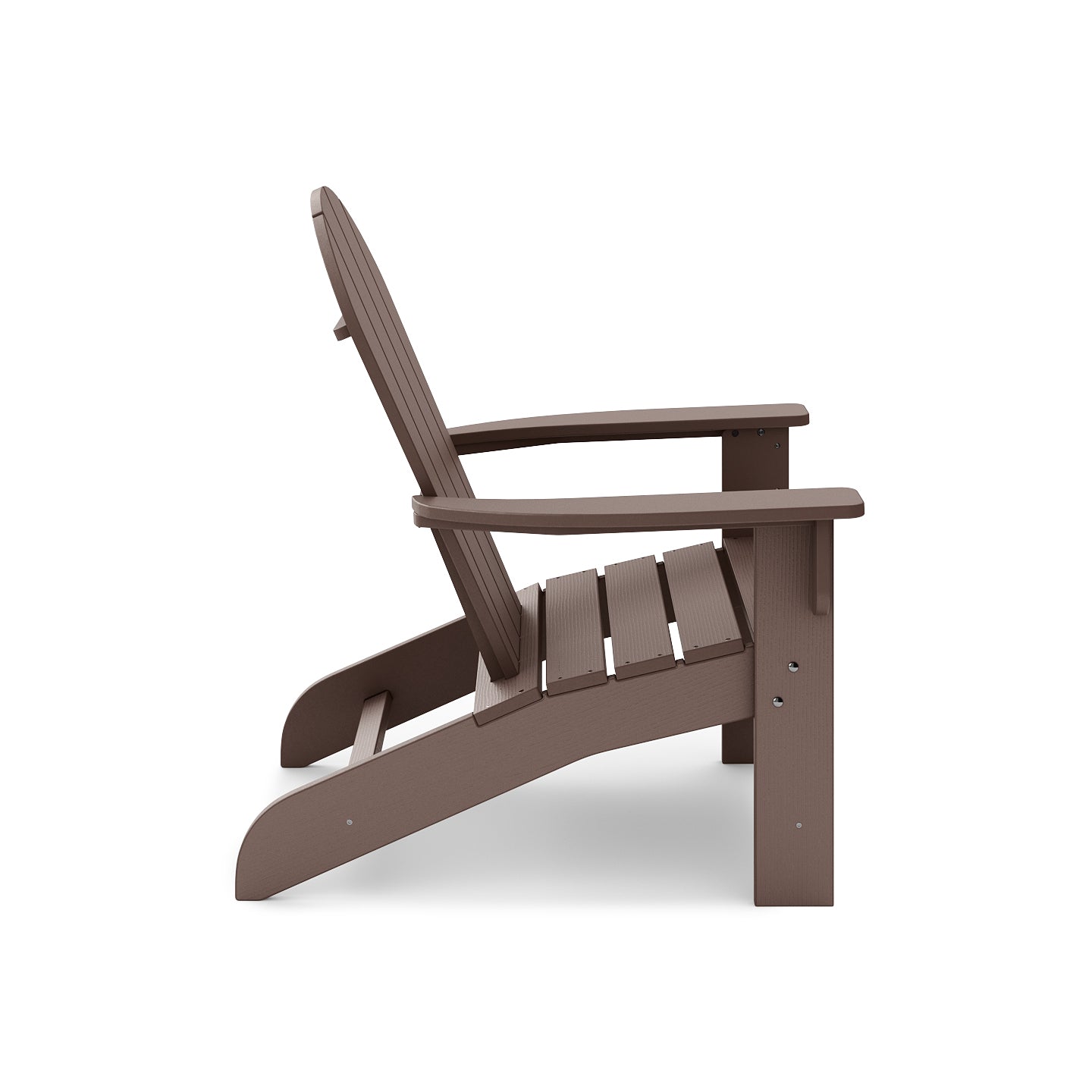 Brown HDPE Adirondack Chair for Poolside Patio Seating