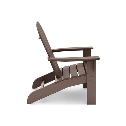 Brown HDPE Adirondack Chair for Poolside Patio Seating