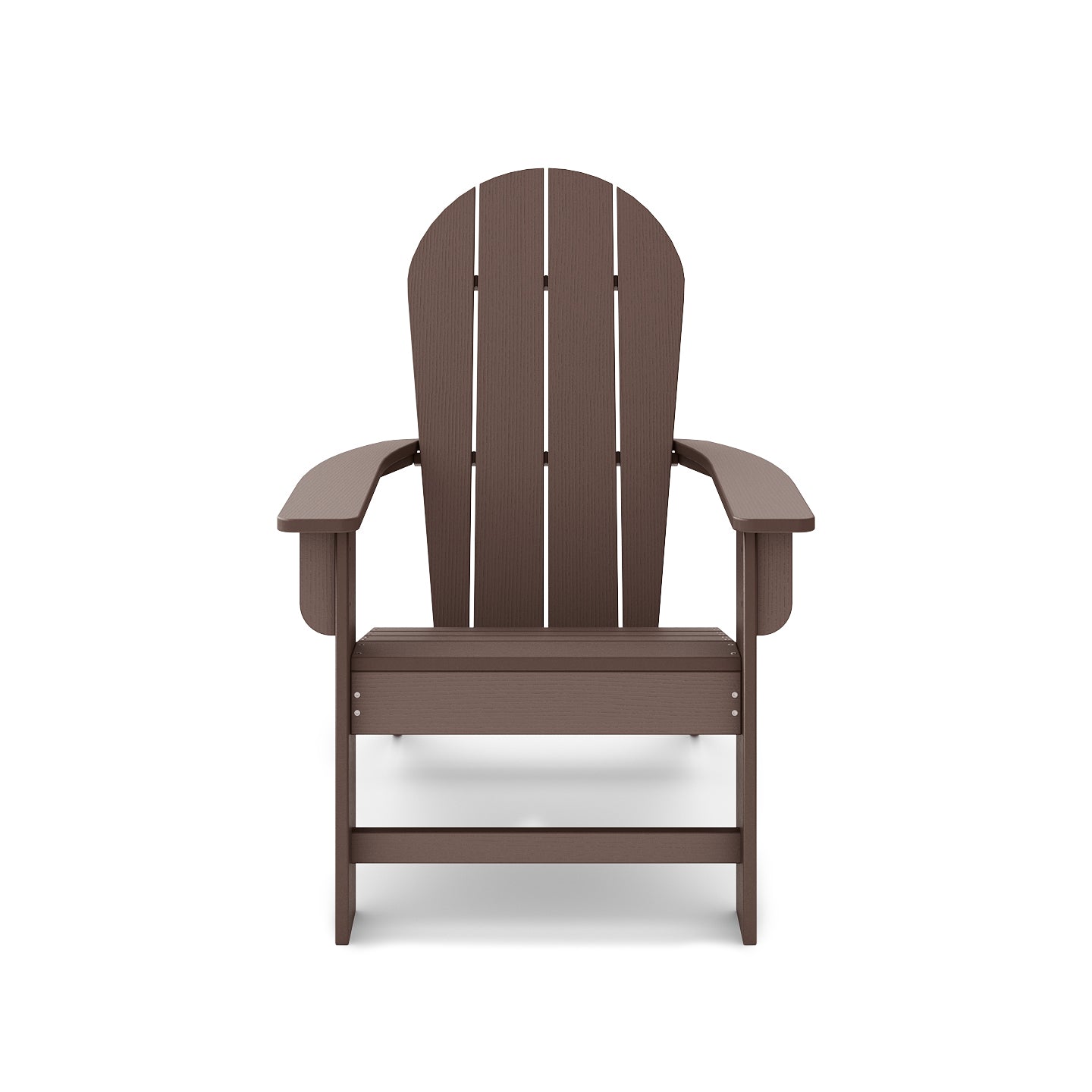 Brown HDPE Adirondack Chair for Poolside Patio Seating