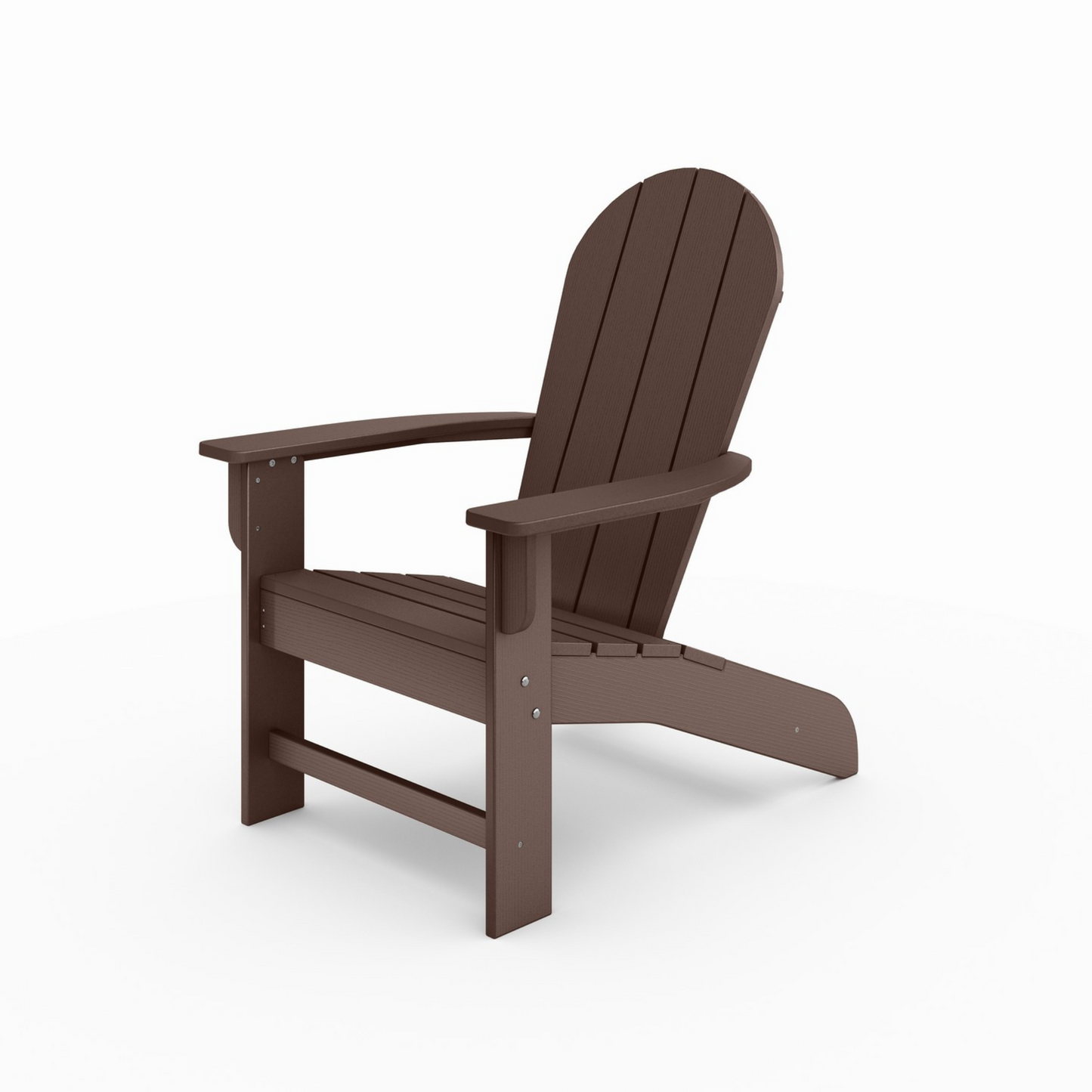 Brown HDPE Adirondack Chair for Poolside Patio Seating