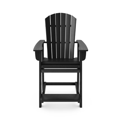 Black HDPE Outdoor Dining Set for Garden Patio Seating