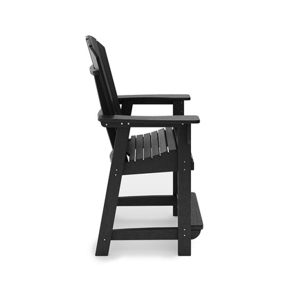 Black HDPE Outdoor Dining Set for Garden Patio Seating