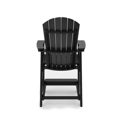 Black HDPE Outdoor Dining Set for Garden Patio Seating