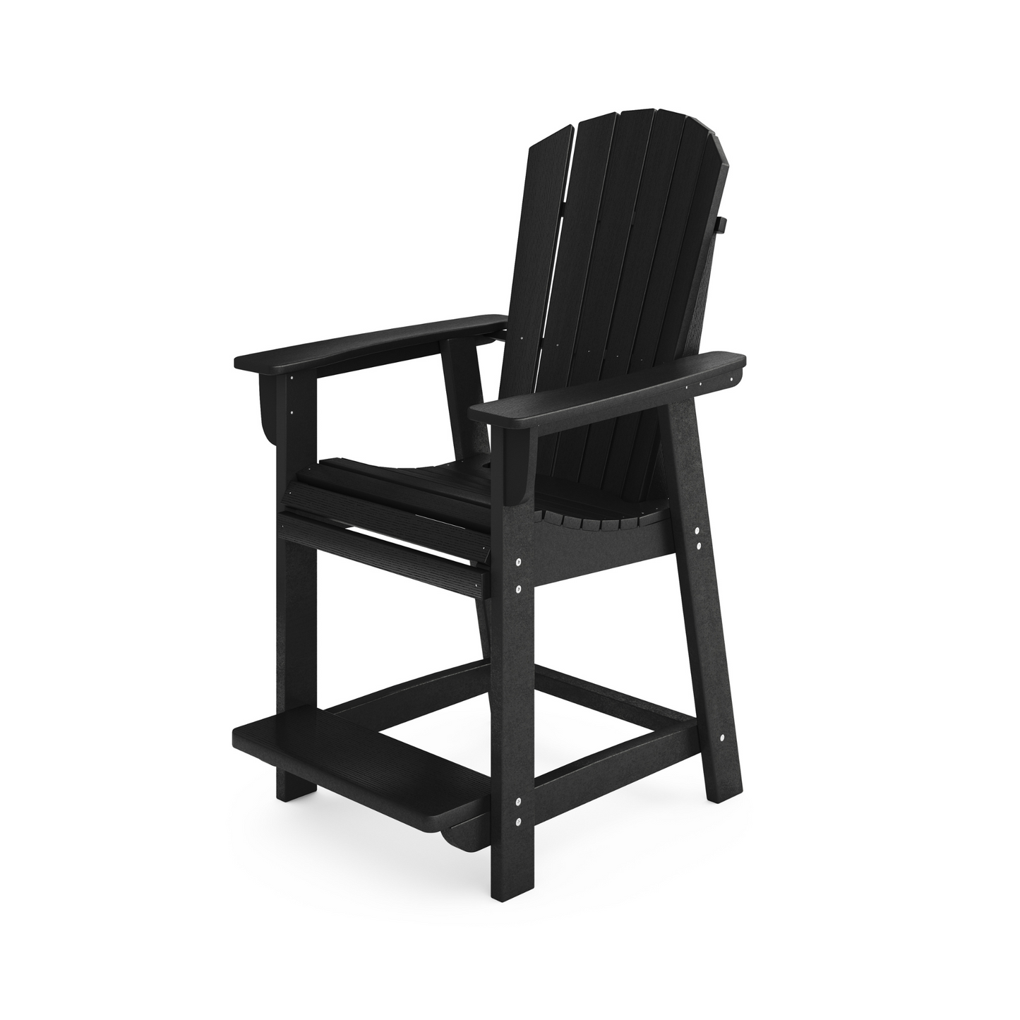 Black HDPE Outdoor Dining Set for Garden Patio Seating