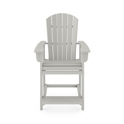 Dark Gray Adirondack Dining Chair - HDPE Poly Lumber Patio Set