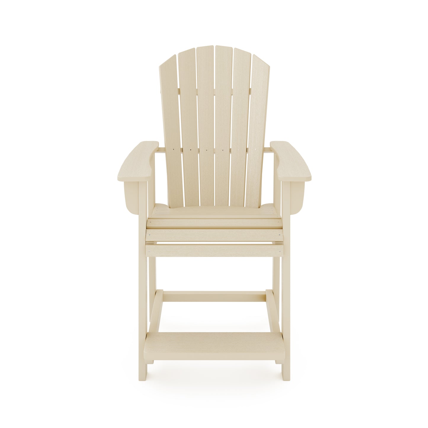 Beige HDPE Adirondack Dining Chair - 3-Piece Patio Set
