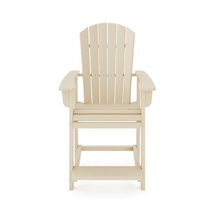 Beige HDPE Adirondack Dining Chair - 3-Piece Patio Set