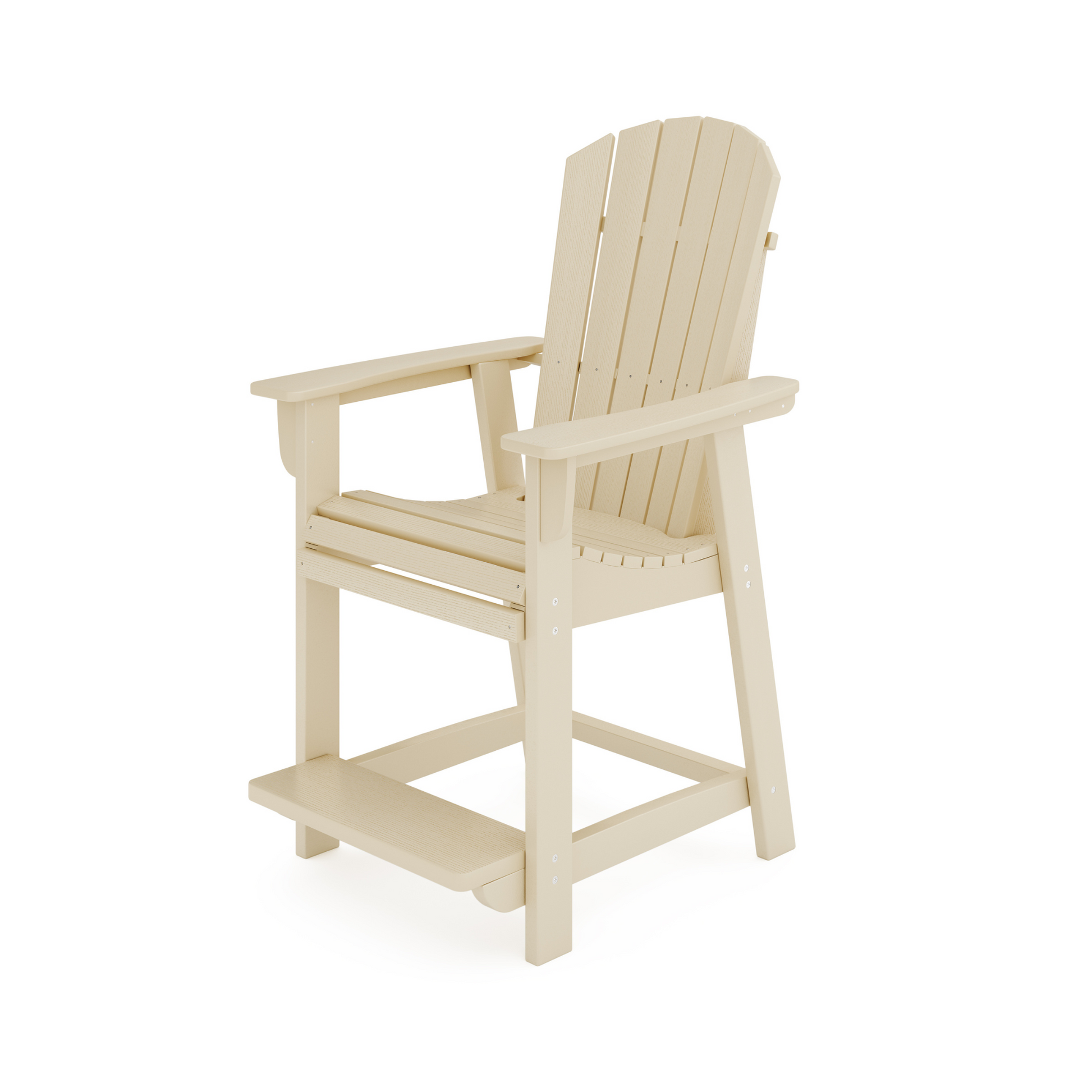 Beige HDPE Adirondack Dining Chair - 3-Piece Patio Set