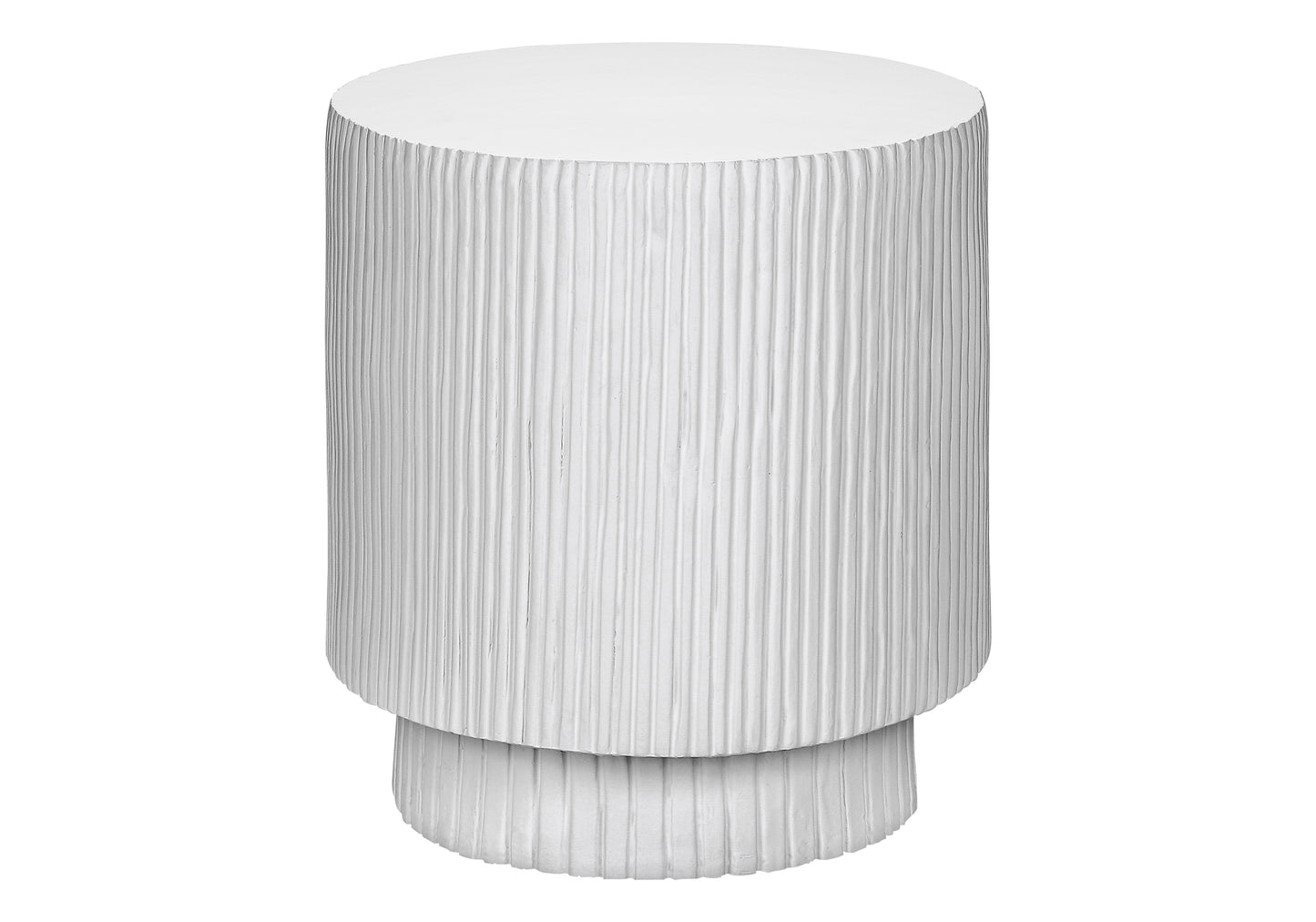 White Magnesium Oxide Accent Table - 25"H Indoor Outdoor