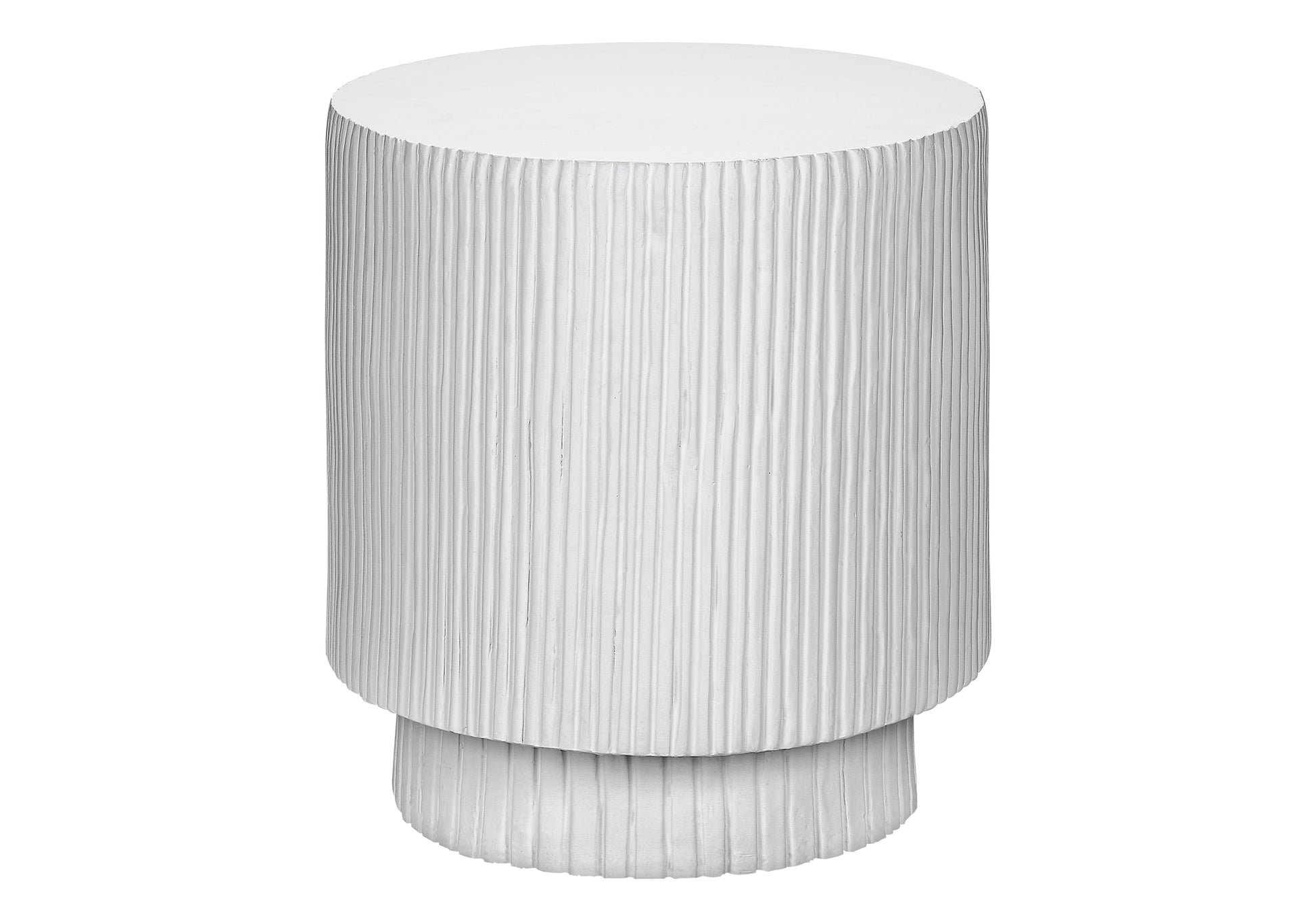 White Magnesium Oxide Accent Table - 25"H Indoor Outdoor
