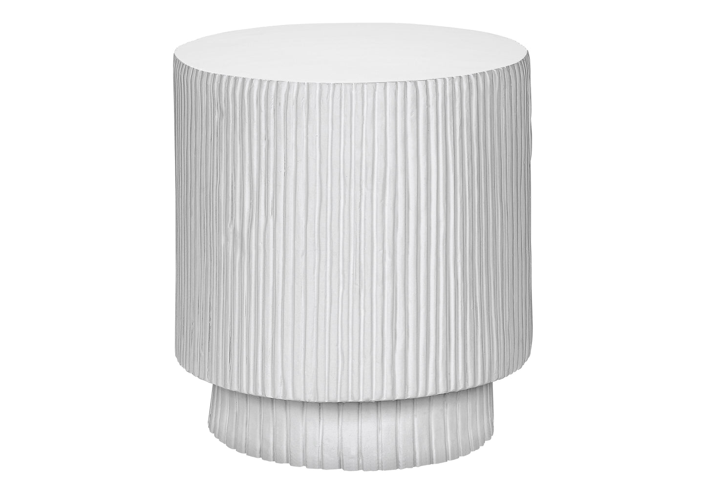 White Magnesium Oxide Accent Table - 25"H Indoor Outdoor