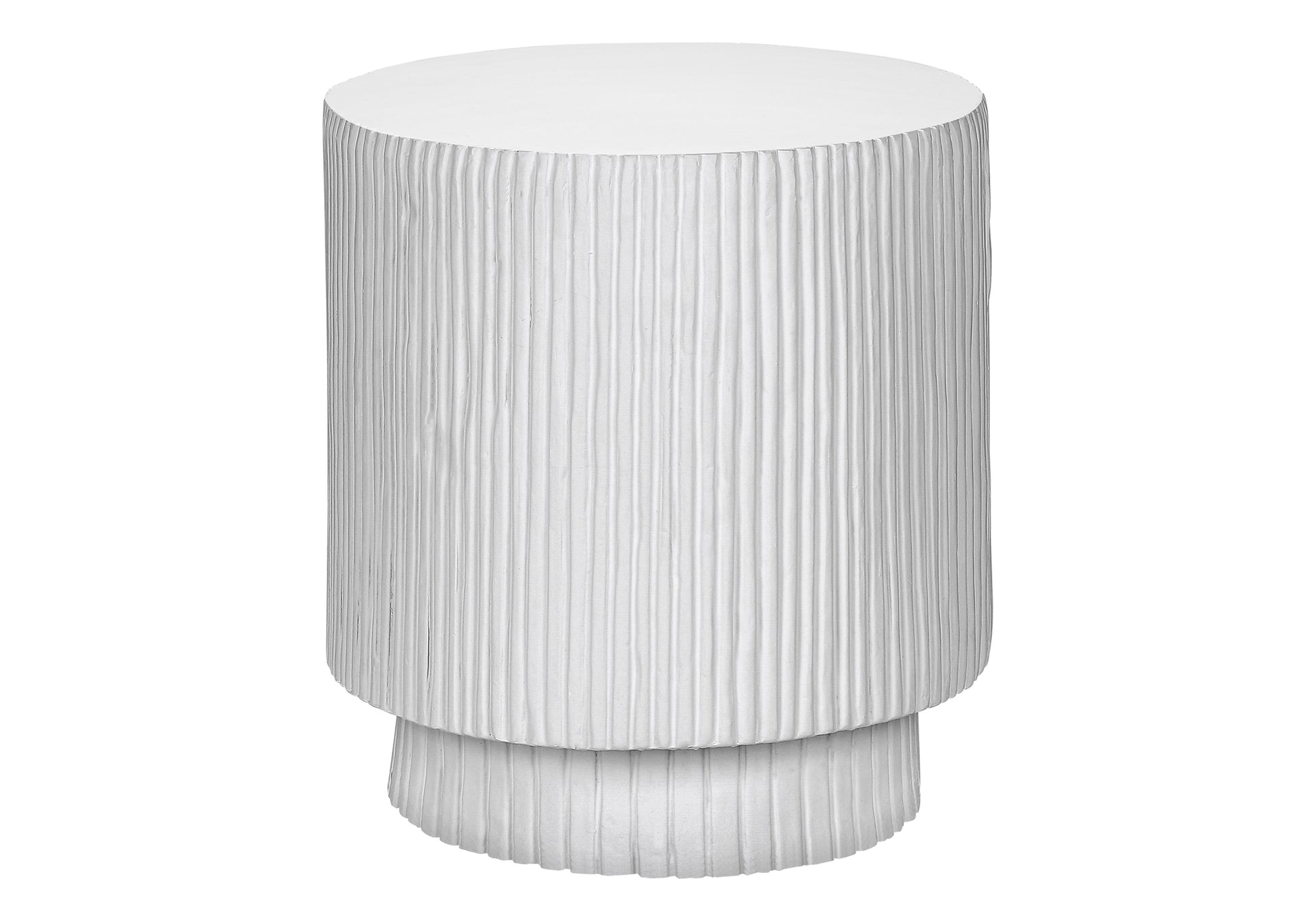 White Magnesium Oxide Accent Table - 25"H Indoor Outdoor