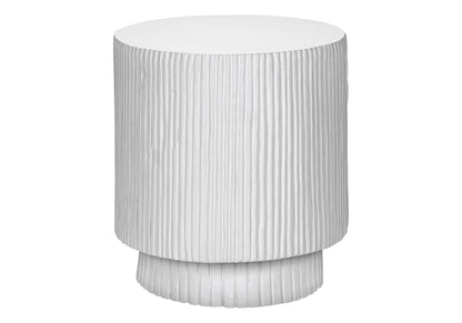 White Magnesium Oxide Accent Table - 25"H Indoor Outdoor