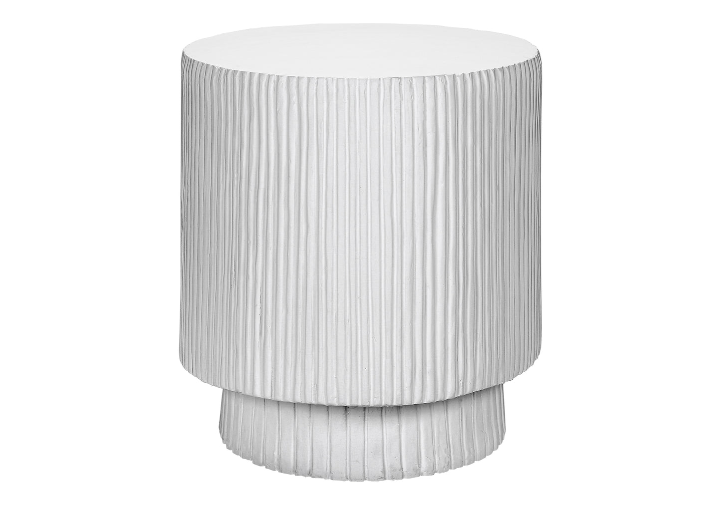 White Magnesium Oxide Accent Table - 25"H Indoor Outdoor