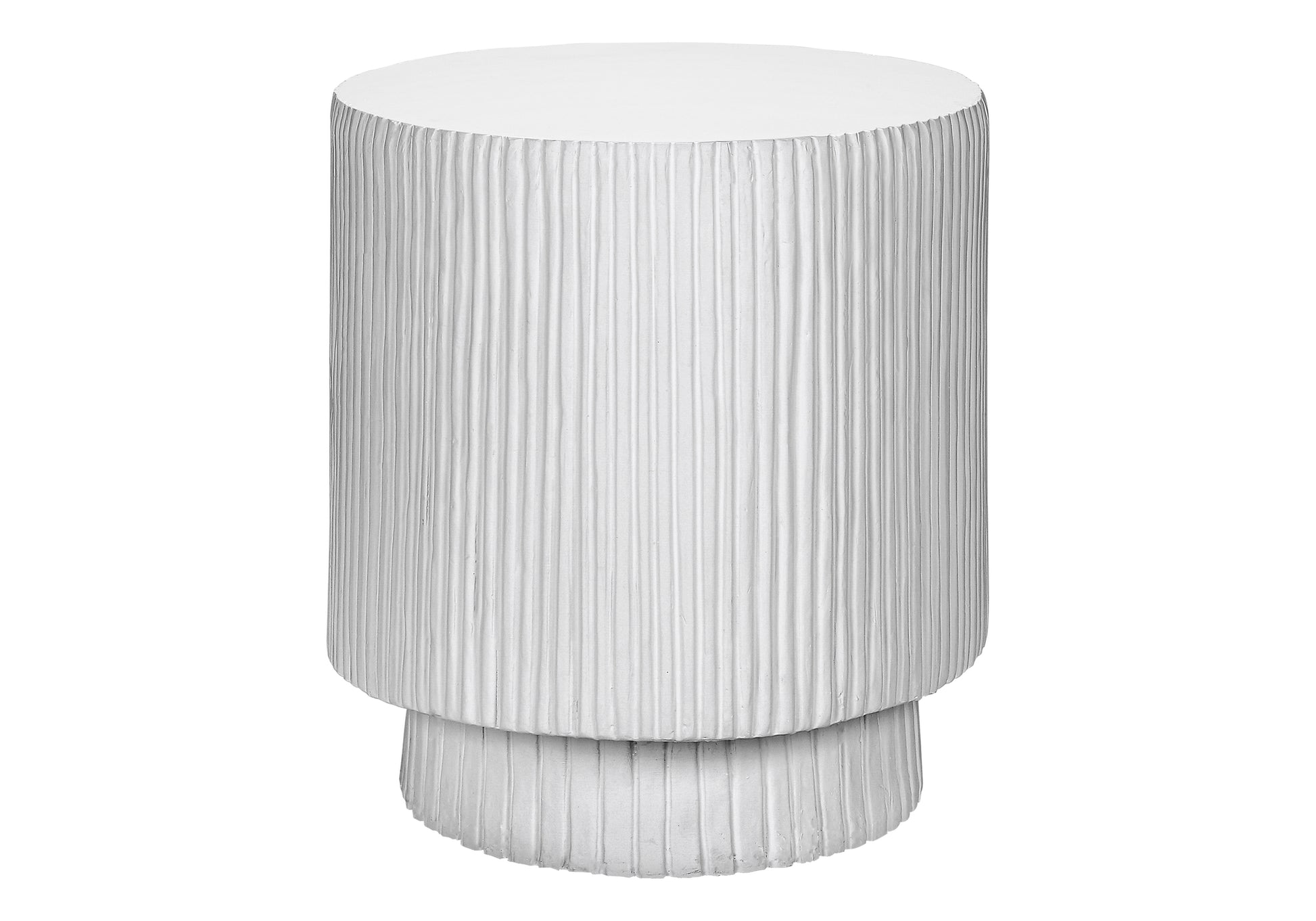 White Magnesium Oxide Accent Table - 25"H Indoor Outdoor