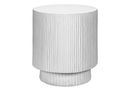 White Magnesium Oxide Accent Table - 25"H Indoor Outdoor