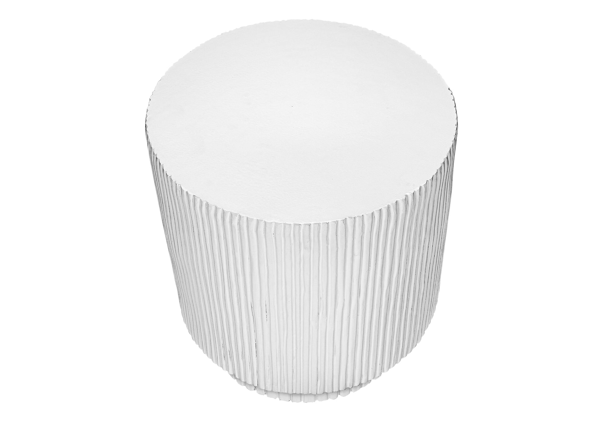 White Magnesium Oxide Accent Table - 25"H Indoor Outdoor