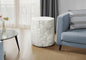 Accent Table, 25"h, Indoor Or Outdoor, Drum, End, Nightstand, Round, Side Table, Living Room, Bedroom, White, Contemporary, Modern