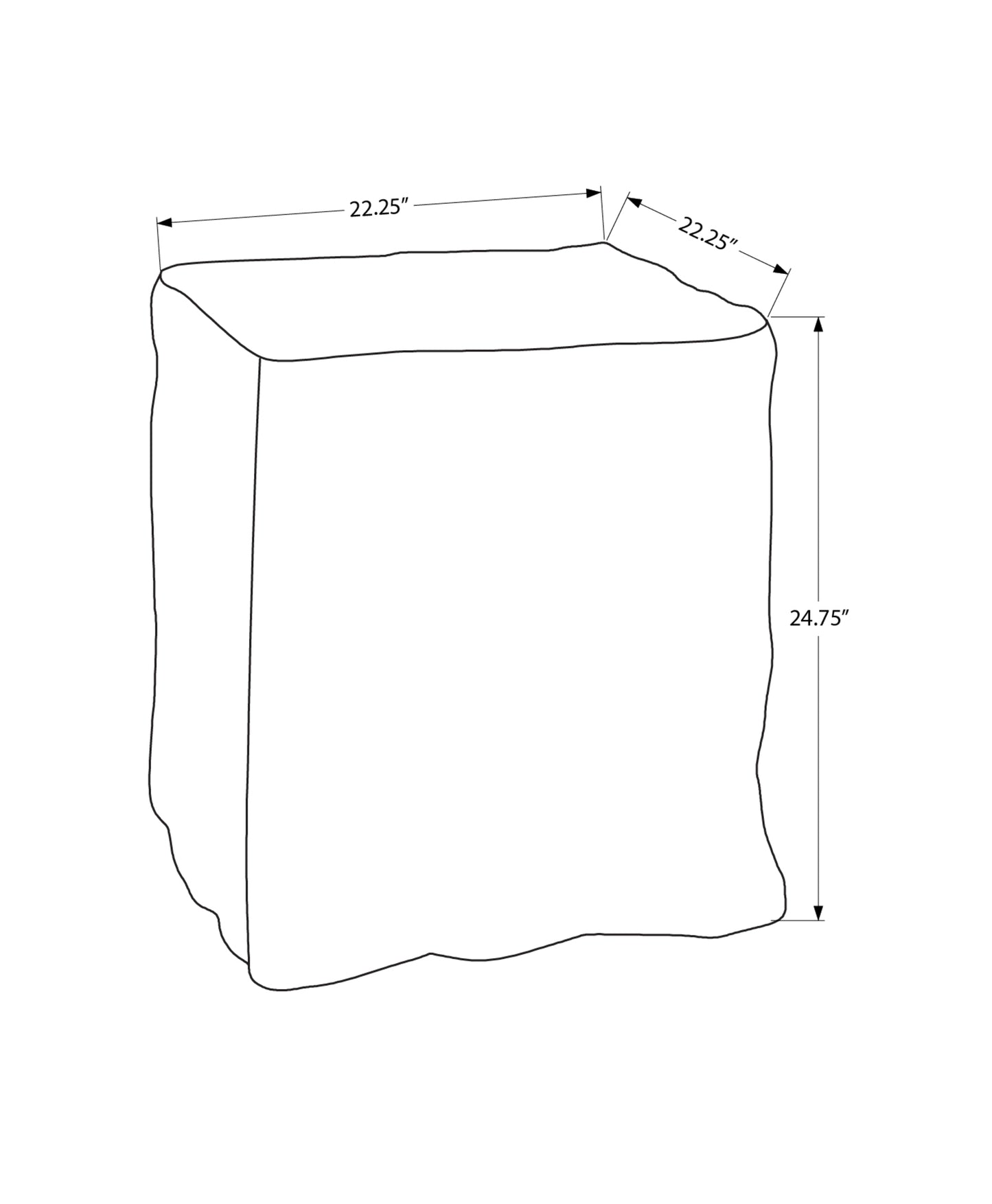 Outdoor Accent Table - 25"h Magnesium Oxide Black
