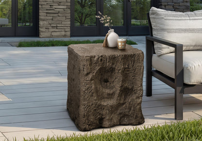 Walnut Magnesium Oxide Accent Table for Garden & Poolside Décor