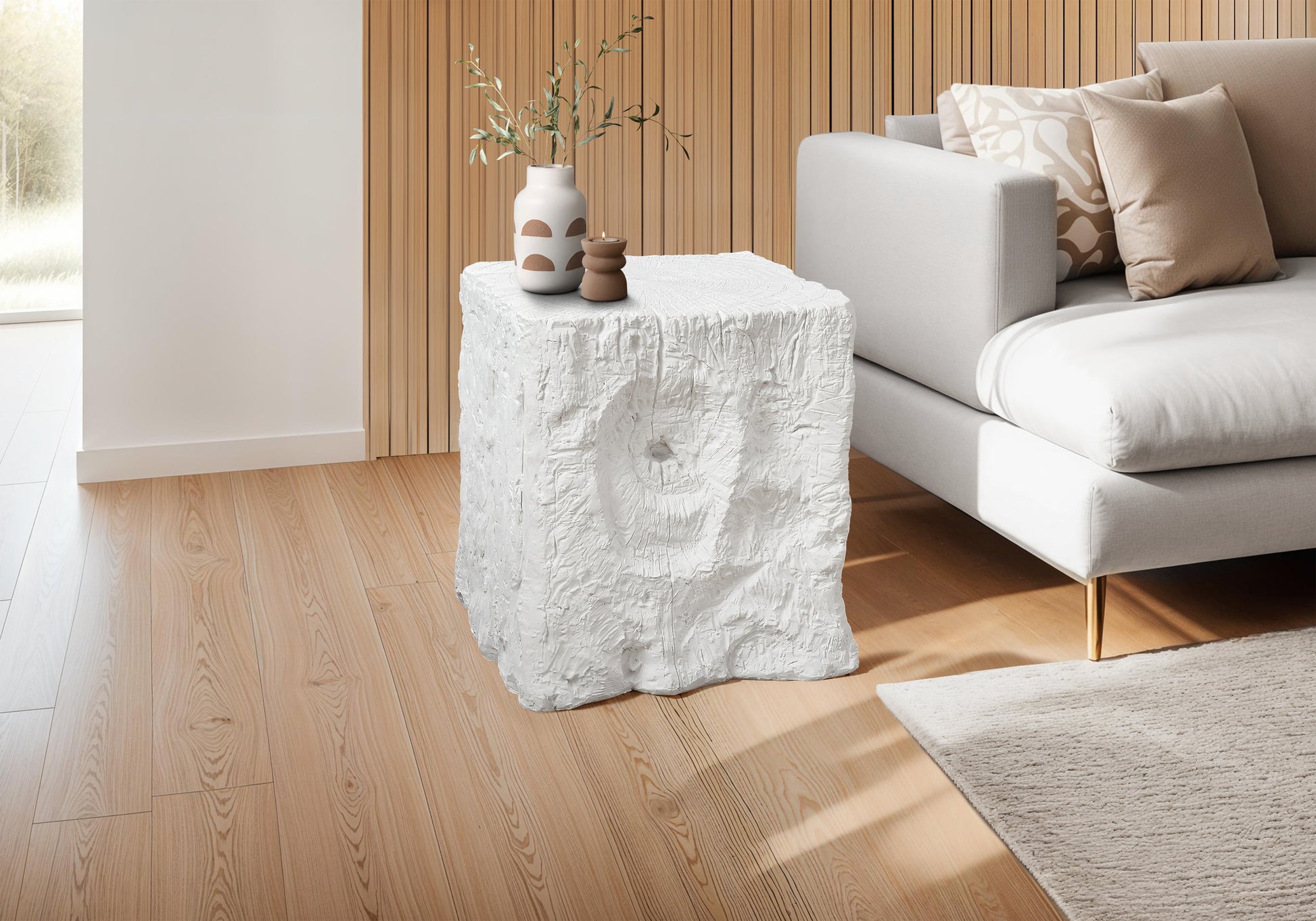 Accent Table, 25"h, Indoor Or Outdoor, End, Nightstand, Side Table, Square, Living Room, Bedroom, White, Contemporary, Modern