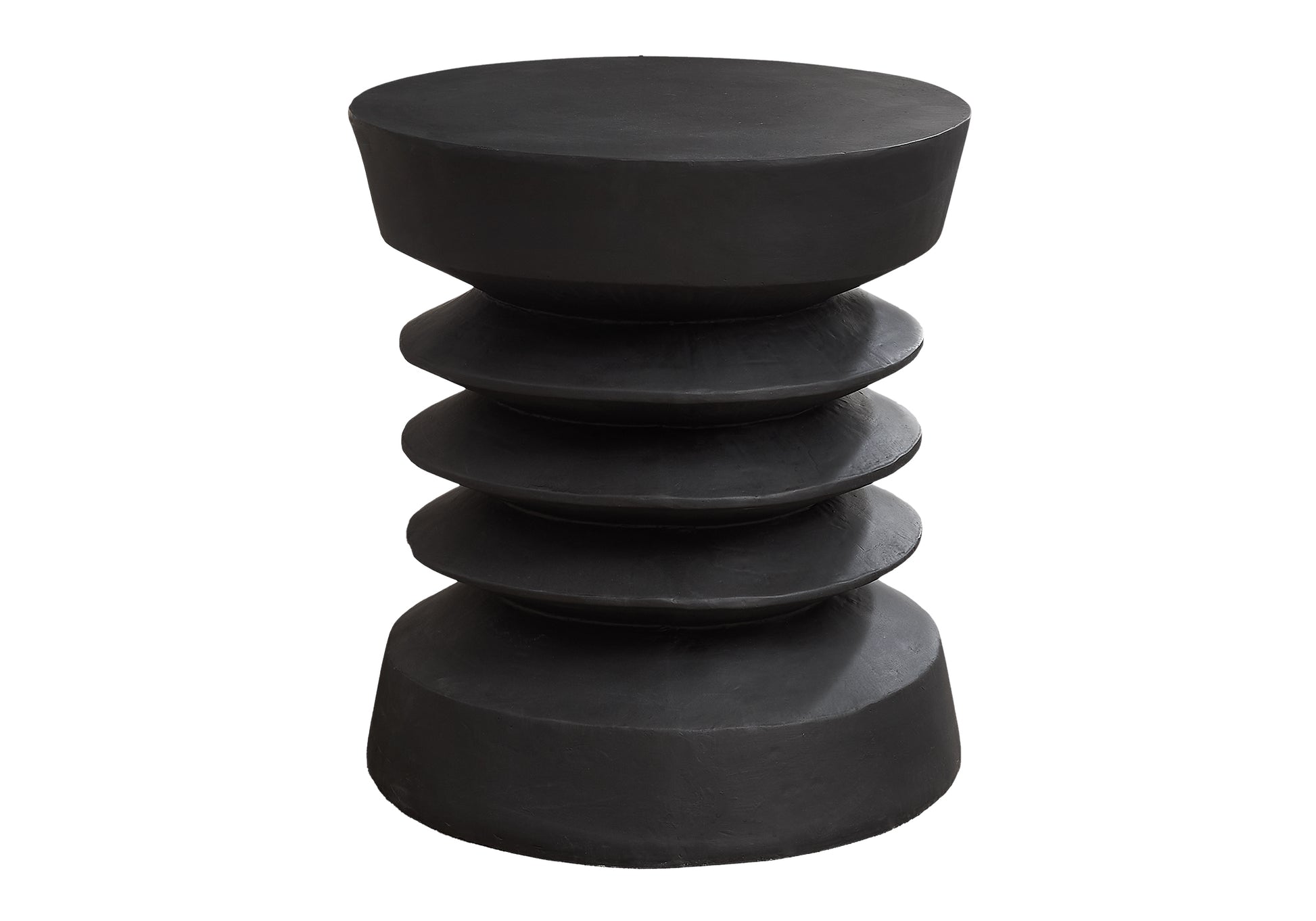 Black Magnesium Oxide Accent Table - 25"h Round Outdoor Side Table