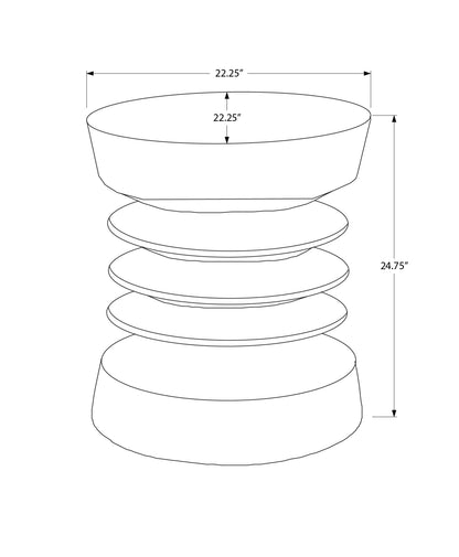Black Magnesium Oxide Accent Table - 25"h Round Outdoor Side Table