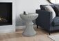 Accent Table, 25"h, Indoor Or Outdoor, Side Table, End, Bedroom, Living Room, Nightstand, Round, Grey, Contemporary, Modern