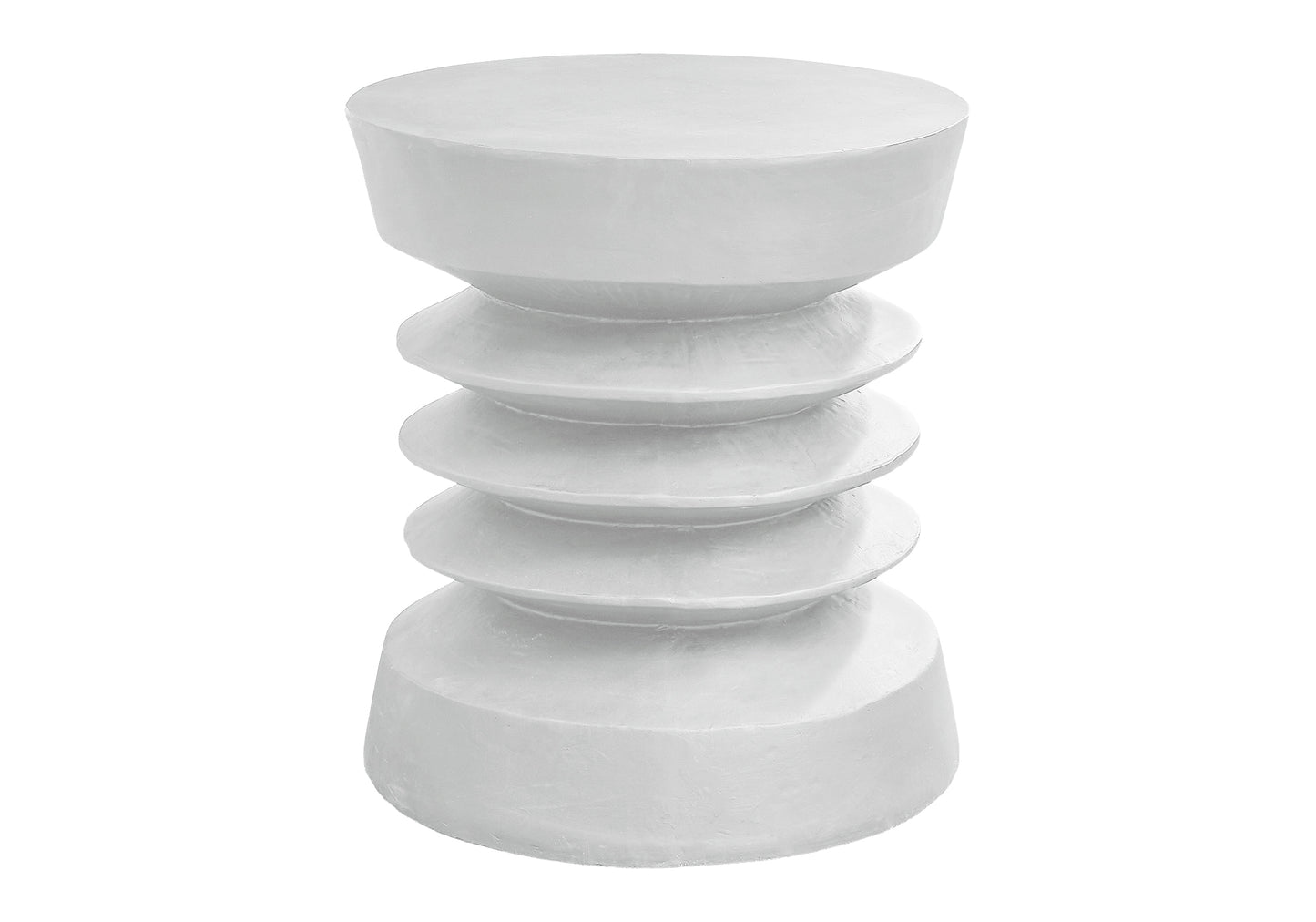 White Magnesium Oxide Accent Table - 25" Round Outdoor Side Table