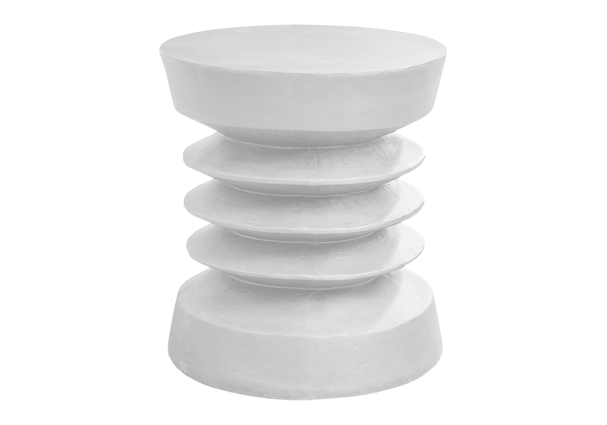 White Magnesium Oxide Accent Table - 25" Round Outdoor Side Table
