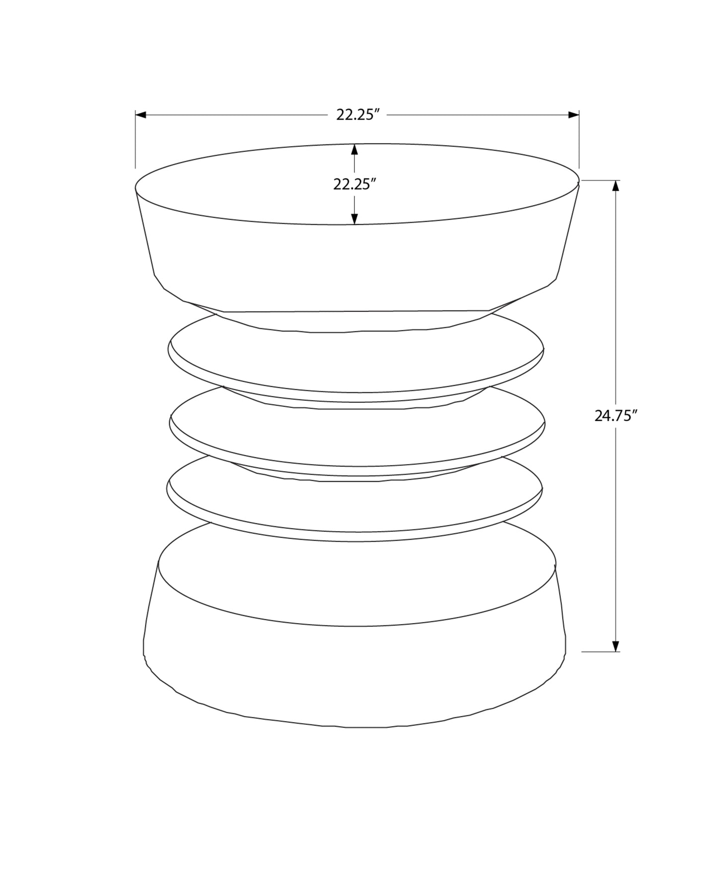 White Magnesium Oxide Accent Table - 25" Round Outdoor Side Table
