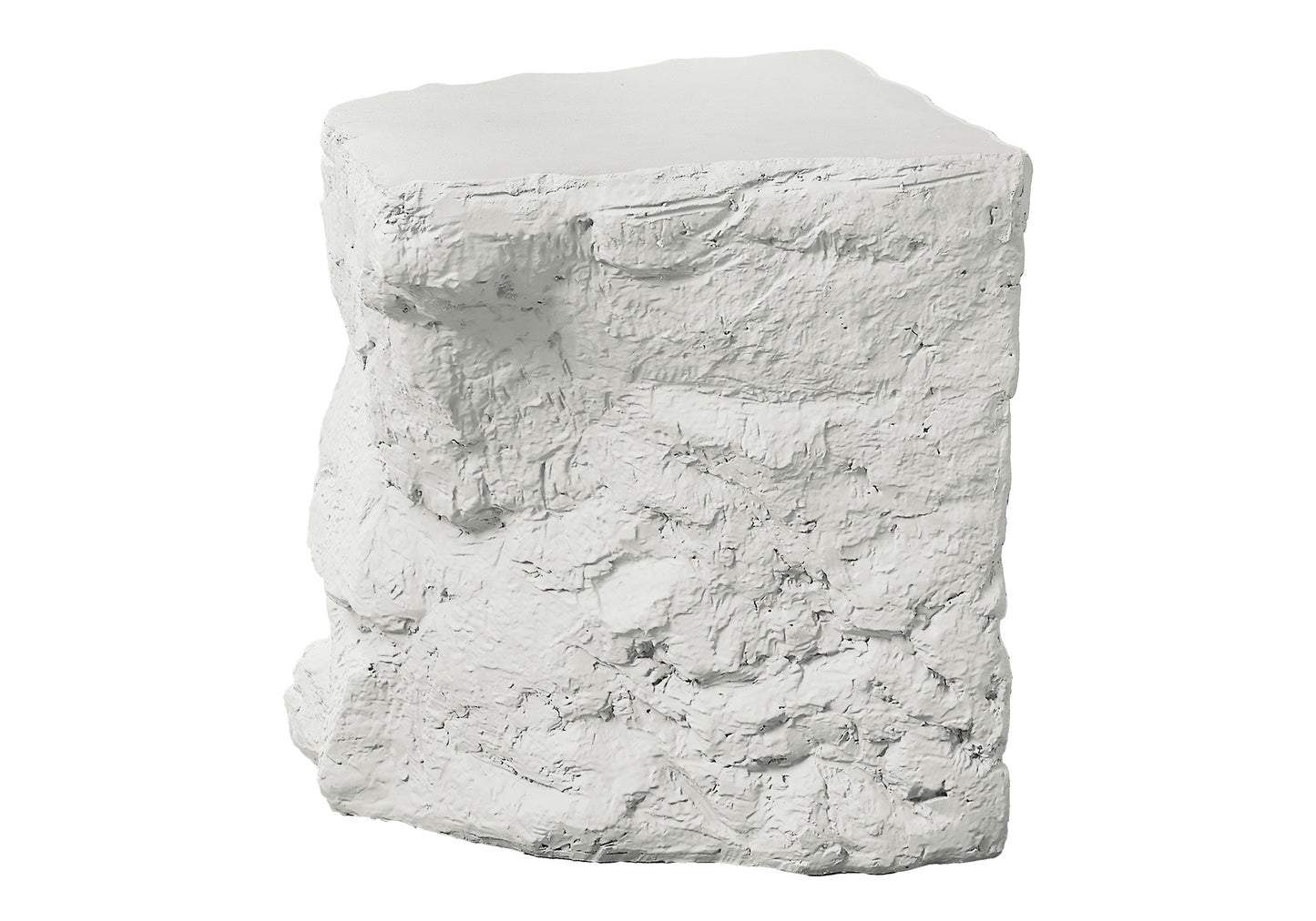 White Magnesium Oxide Accent Table - 25"H Outdoor Side Table